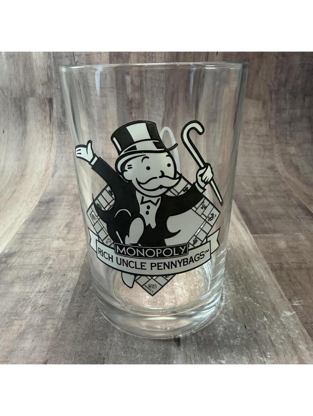 Vintage McDonald’s 1997 Monopoly Rich Uncle Pennybags Glass 5" Tall Collectable
